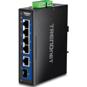 TRENDnet TI-G50611 6-Port Managed 2.5 Gigabit Ethernet Switch, 1x 10G & 1x 10G SFP+ ports, DIN-rail or wall mount